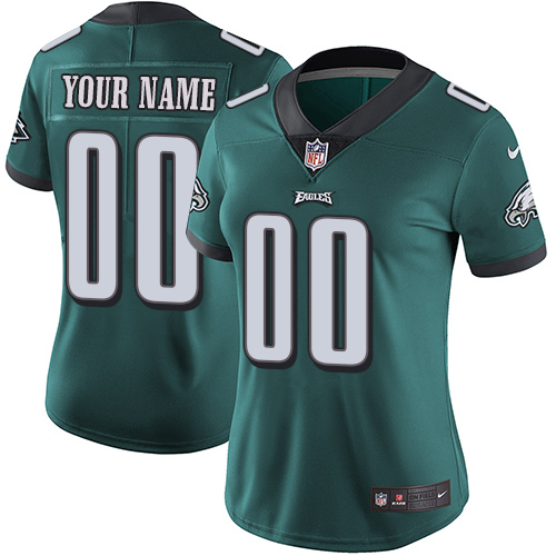 Women's Nike Philadelphia Eagles Customized Midnight Green Team Color Vapor Untouchable Custom Limited NFL Jersey
