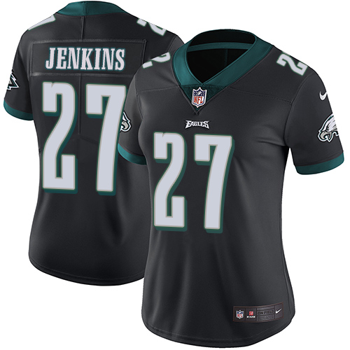 Women's Nike Philadelphia Eagles #27 Malcolm Jenkins Black Alternate Vapor Untouchable Limited Player NFL Jersey