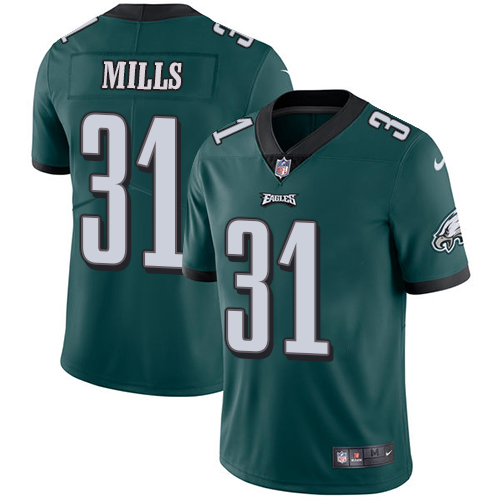 Youth Nike Philadelphia Eagles #31 Jalen Mills Midnight Green Team Color Vapor Untouchable Limited Player NFL Jersey