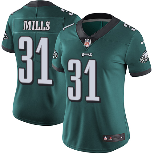 Women's Nike Philadelphia Eagles #31 Jalen Mills Midnight Green Team Color Vapor Untouchable Limited Player NFL Jersey