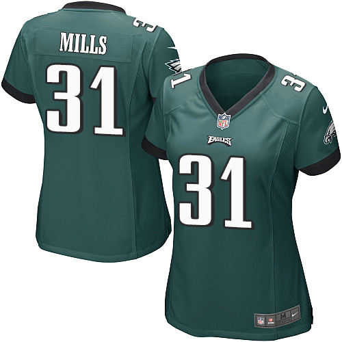 Women's Nike Philadelphia Eagles #31 Jalen Mills Game Midnight Green Team Color NFL Jersey