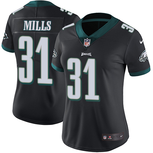 Women's Nike Philadelphia Eagles #31 Jalen Mills Black Alternate Vapor Untouchable Limited Player NFL Jersey