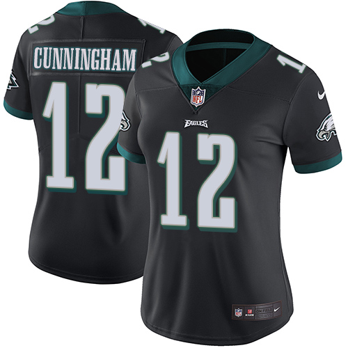 Women's Nike Philadelphia Eagles #12 Randall Cunningham Black Alternate Vapor Untouchable Limited Player NFL Jersey
