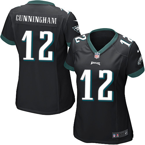 Women's Nike Philadelphia Eagles #12 Randall Cunningham Game Black Alternate NFL Jersey