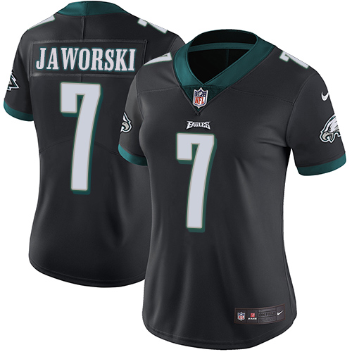 Women's Nike Philadelphia Eagles #7 Ron Jaworski Black Alternate Vapor Untouchable Limited Player NFL Jersey