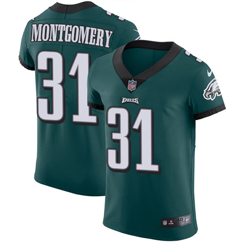 Men's Nike Philadelphia Eagles #31 Wilbert Montgomery Midnight Green Team Color Vapor Untouchable Elite Player NFL Jersey