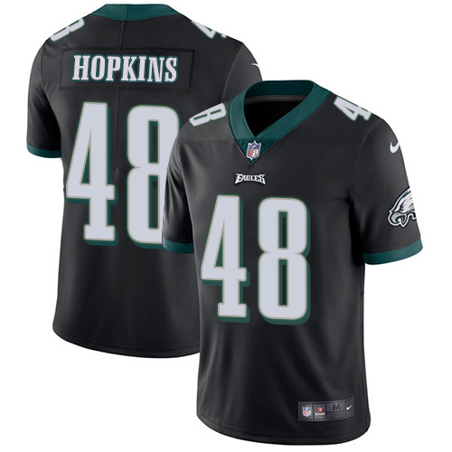 Men's Nike Philadelphia Eagles #48 Wes Hopkins Black Alternate Vapor Untouchable Limited Player NFL Jersey