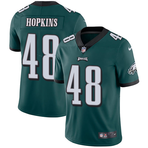 Youth Nike Philadelphia Eagles #48 Wes Hopkins Midnight Green Team Color Vapor Untouchable Limited Player NFL Jersey