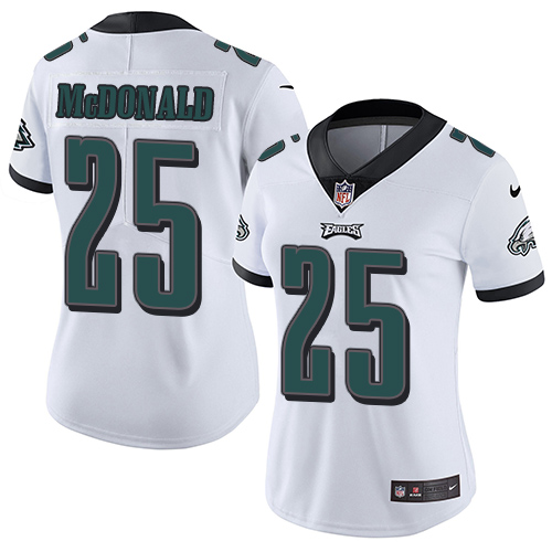 Women's Nike Philadelphia Eagles #25 Tommy McDonald White Vapor Untouchable Limited Player NFL Jersey