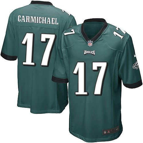 Men's Nike Philadelphia Eagles #17 Harold Carmichael Game Midnight Green Team Color NFL Jersey