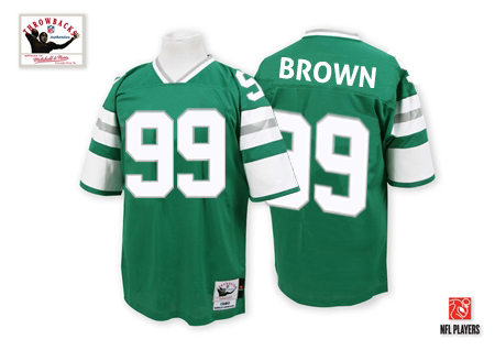Mitchell And Ness Philadelphia Eagles #99 Jerome Brown Green Authentic Throwback NFL Jersey