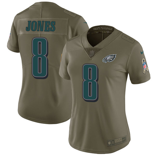 Women's Nike Philadelphia Eagles #8 Donnie Jones Limited Olive 2017 Salute to Service NFL Jersey