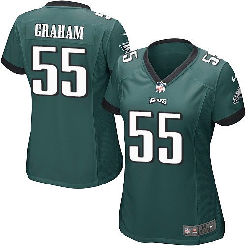 Women's Nike Philadelphia Eagles #55 Brandon Graham Game Midnight Green Team Color NFL Jersey