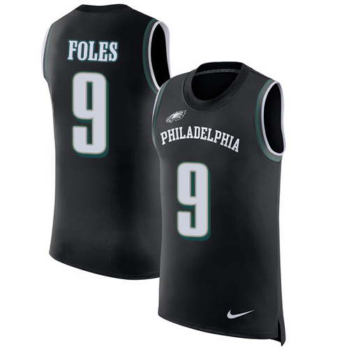 Men's Nike Philadelphia Eagles #9 Nick Foles Black Rush Player Name & Number Tank Top NFL Jersey