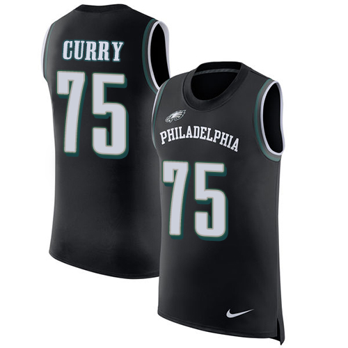 Men's Nike Philadelphia Eagles #75 Vinny Curry Black Rush Player Name & Number Tank Top NFL Jersey