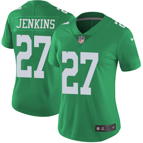 Women's Nike Philadelphia Eagles #27 Malcolm Jenkins Limited Green Rush Vapor Untouchable NFL Jersey