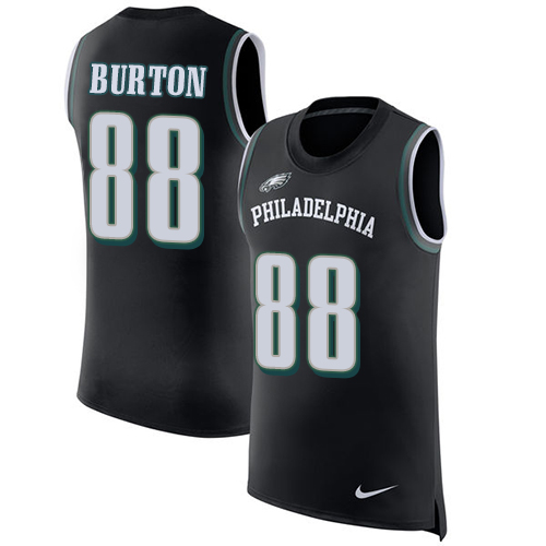 Men's Nike Philadelphia Eagles #88 Trey Burton Black Rush Player Name & Number Tank Top NFL Jersey
