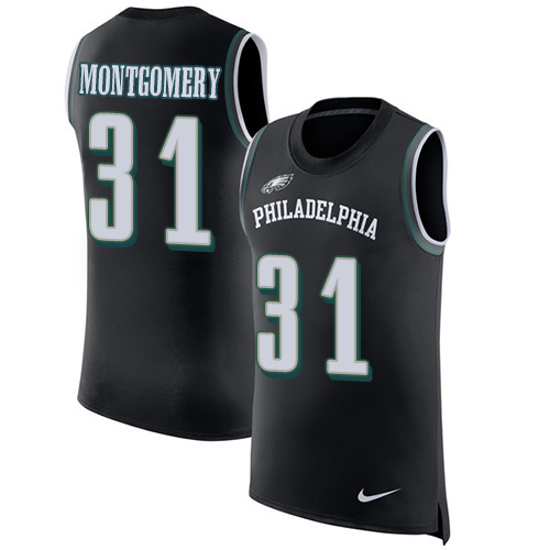Men's Nike Philadelphia Eagles #31 Wilbert Montgomery Black Rush Player Name & Number Tank Top NFL Jersey