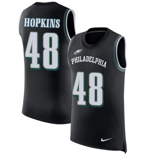 Men's Nike Philadelphia Eagles #48 Wes Hopkins Black Rush Player Name & Number Tank Top NFL Jersey