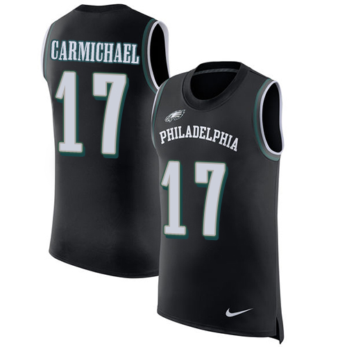 Men's Nike Philadelphia Eagles #17 Harold Carmichael Black Rush Player Name & Number Tank Top NFL Jersey