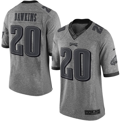 Men's Nike Philadelphia Eagles #20 Brian Dawkins Elite Gray Gridiron NFL Jersey