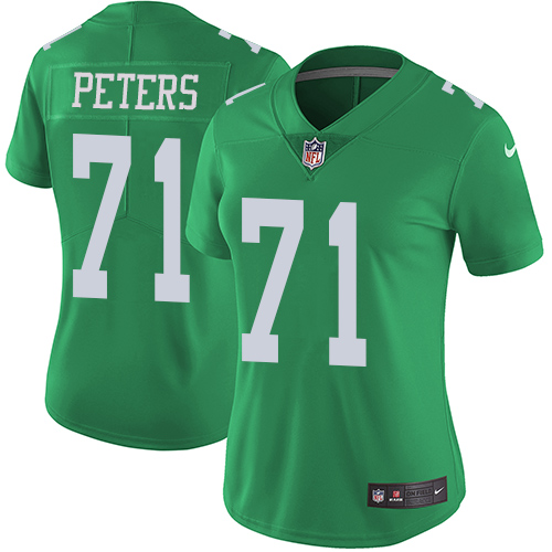Women's Nike Philadelphia Eagles #71 Jason Peters Limited Green Rush Vapor Untouchable NFL Jersey