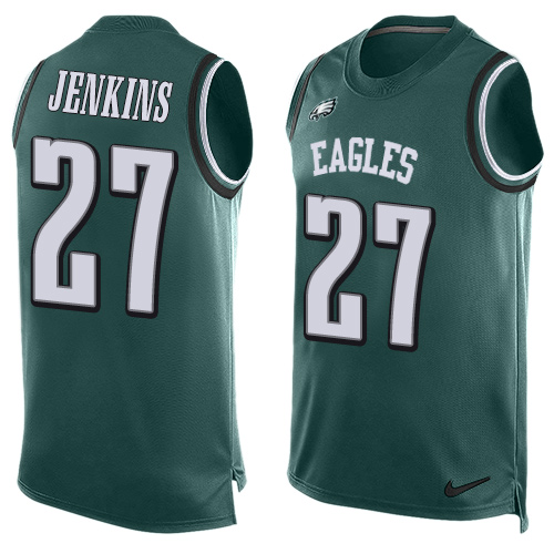 Men's Nike Philadelphia Eagles #27 Malcolm Jenkins Limited Midnight Green Player Name & Number Tank Top NFL Jersey