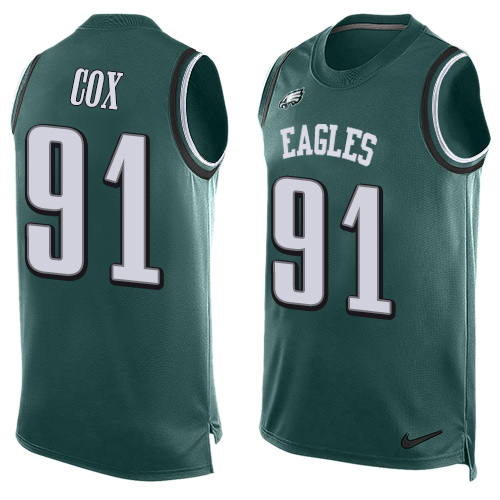 Men's Nike Philadelphia Eagles #91 Fletcher Cox Limited Midnight Green Player Name & Number Tank Top NFL Jersey