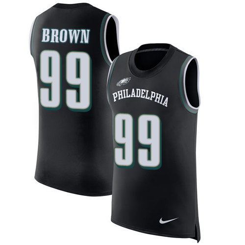 Men's Nike Philadelphia Eagles #99 Jerome Brown Black Rush Player Name & Number Tank Top NFL Jersey