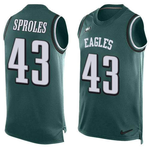 Men's Nike Philadelphia Eagles #43 Darren Sproles Limited Midnight Green Player Name & Number Tank Top NFL Jersey