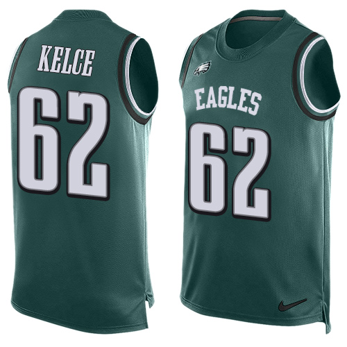 Men's Nike Philadelphia Eagles #62 Jason Kelce Limited Midnight Green Player Name & Number Tank Top NFL Jersey