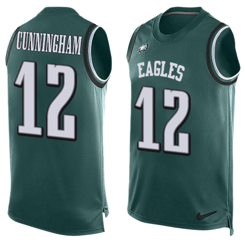 Men's Nike Philadelphia Eagles #12 Randall Cunningham Limited Midnight Green Player Name & Number Tank Top NFL Jersey