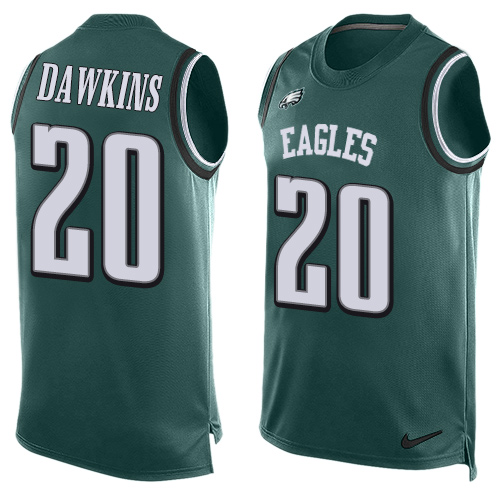 Men's Nike Philadelphia Eagles #20 Brian Dawkins Limited Midnight Green Player Name & Number Tank Top NFL Jersey