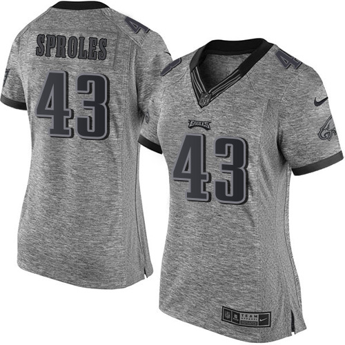 Women's Nike Philadelphia Eagles #43 Darren Sproles Elite Gray Gridiron NFL Jersey