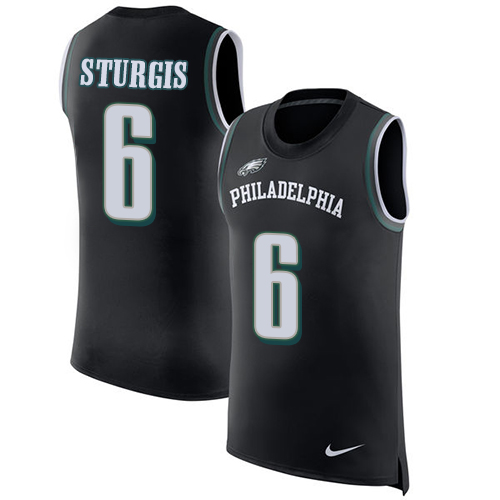 Men's Nike Philadelphia Eagles #6 Caleb Sturgis Black Rush Player Name & Number Tank Top NFL Jersey