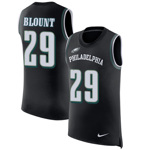 Men's Nike Philadelphia Eagles #29 LeGarrette Blount Black Rush Player Name & Number Tank Top NFL Jersey