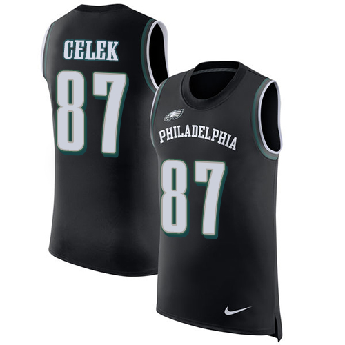 Men's Nike Philadelphia Eagles #87 Brent Celek Black Rush Player Name & Number Tank Top NFL Jersey