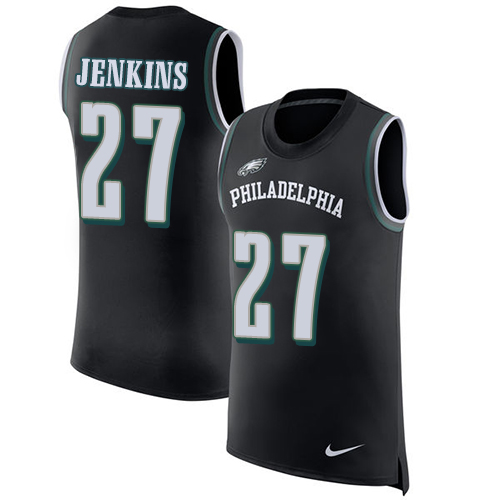 Men's Nike Philadelphia Eagles #27 Malcolm Jenkins Black Rush Player Name & Number Tank Top NFL Jersey