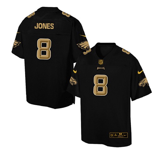 Men's Nike Philadelphia Eagles #8 Donnie Jones Elite Black Pro Line Gold Collection NFL Jersey
