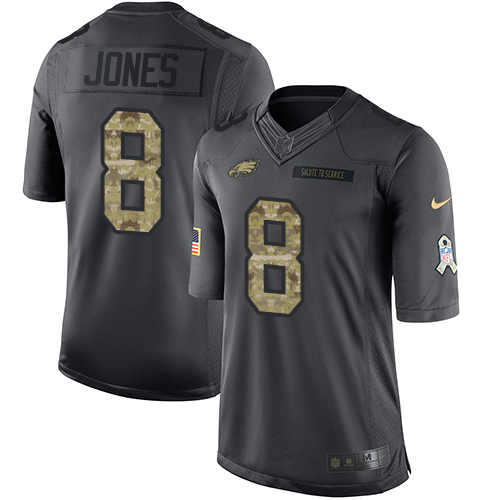 Men's Nike Philadelphia Eagles #8 Donnie Jones Limited Black 2016 Salute to Service NFL Jersey