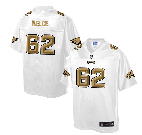 Men's Nike Philadelphia Eagles #62 Jason Kelce Game White Pro Line Fashion NFL Jersey