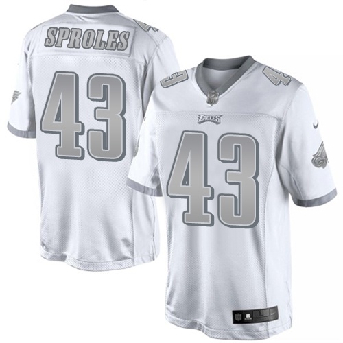 Men's Nike Philadelphia Eagles #43 Darren Sproles Elite White Platinum NFL Jersey