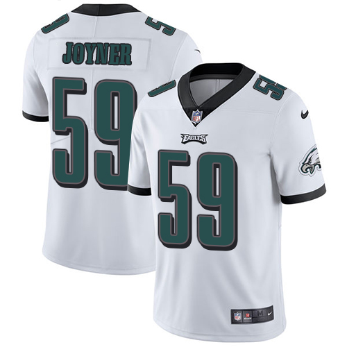 Men's Nike Philadelphia Eagles #59 Seth Joyner White Vapor Untouchable Limited Player NFL Jersey