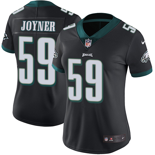 Women's Nike Philadelphia Eagles #59 Seth Joyner Black Alternate Vapor Untouchable Limited Player NFL Jersey