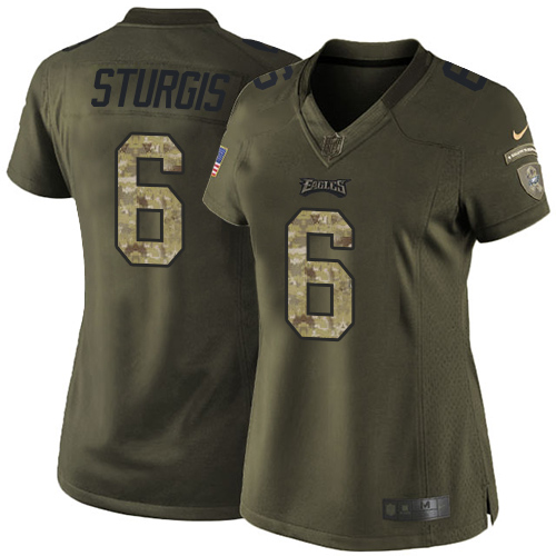 Women's Nike Philadelphia Eagles #6 Caleb Sturgis Elite Green Salute to Service NFL Jersey