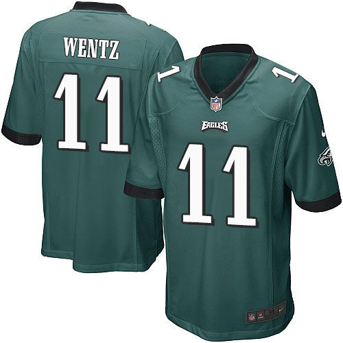 Youth Nike Philadelphia Eagles #11 Carson Wentz Game Midnight Green Team Color NFL Jersey