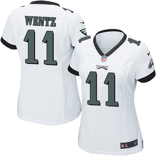 Women's Nike Philadelphia Eagles #11 Carson Wentz Game White NFL Jersey
