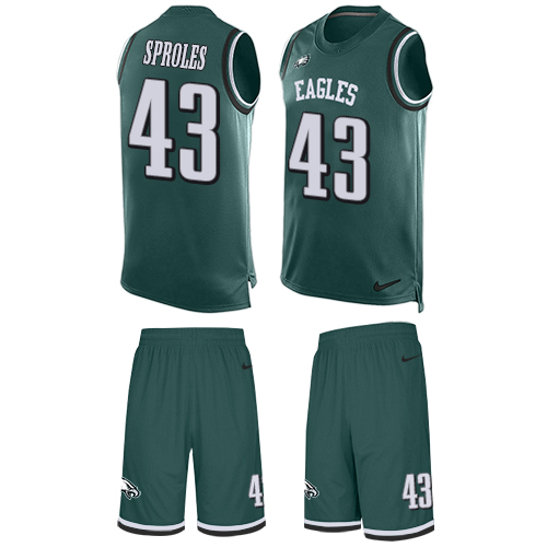 Men's Nike Philadelphia Eagles #43 Darren Sproles Limited Midnight Green Tank Top Suit NFL Jersey