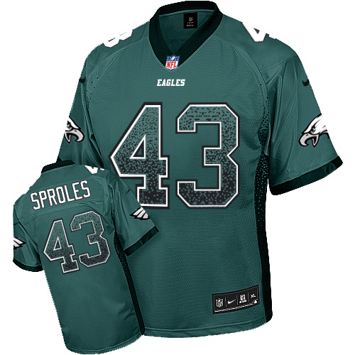 Men's Nike Philadelphia Eagles #43 Darren Sproles Elite Midnight Green Drift Fashion NFL Jersey