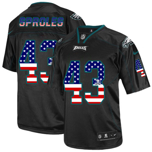 Men's Nike Philadelphia Eagles #43 Darren Sproles Elite Black USA Flag Fashion NFL Jersey
